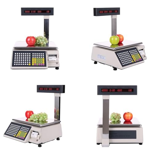Báscula comercial digital con impresora y pantalla doble 30kg miniatura 5
