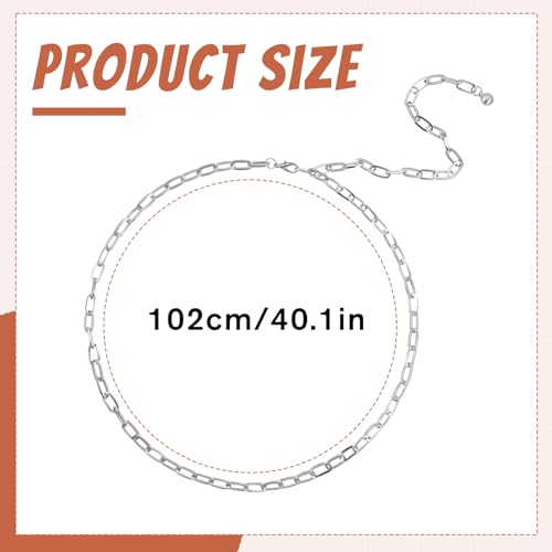 Metal Chain Belt for Women, Chain Belts Adjustable Silver Body Chains Trendy Western Plus Size Waist Belt with Long Tassel for Women Girls Jeans Pants Dresses2