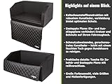 CopcoPet Hundebox Auto Kofferraumschutz Hund mit ladekantenschutz Kofferraum【Mit Tasche】 Kofferraum schutzmatte herausnehmbar - Hunde Autositz Wasserabweisend, hundetransportbox 90x55x38cm Schwarz