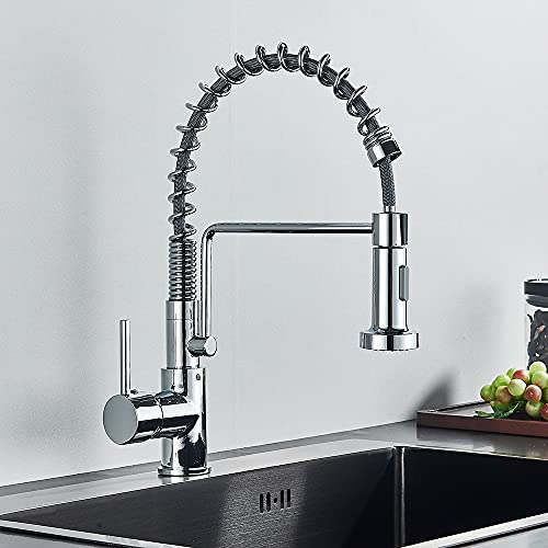 Robinet noir extractible pour évier de cuisine avec mitigeur eau chaude et froide