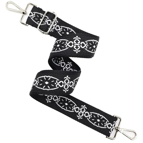 Image of LEMEDE Purse Strap Adjustable Replacement Crossbody Bag Strap Retro Jacquard Embroidery Shoulder Straps for Canvas Bag