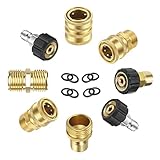Langlebige Qualität: Dieses Hochdruckreiniger-Adapter-Zubehör ist aus korrosionsbeständigem, bleifreiem Messing oder Edelstahl, um eine lange Lebensdauer zu gewährleisten. Dieses Hochdruckreiniger-Zubehör ist stark und langlebig, Betriebsdruck 1500–5000 PSI, über 5000 Tests und einfach zu montieren und zu demontieren.