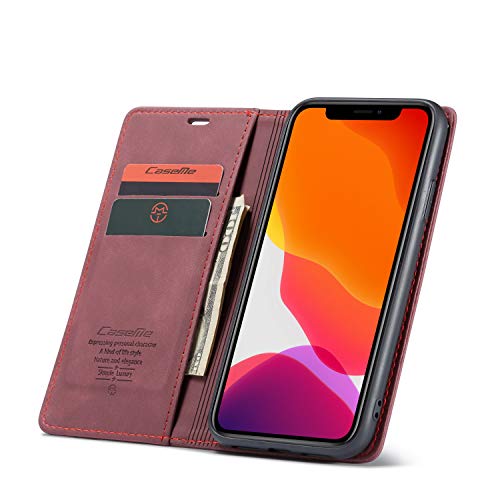 Capa para iPhone 11,Capa Capinha Carteira Couro iPhone 11, Slots de Cartão, Fecho Magnético, Couro S