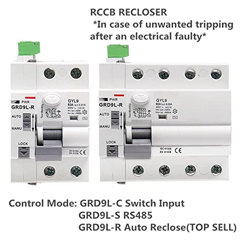 ELCB disyuntor de corriente residual GRD9L-C 2P 40A 300mA con control a distancia 220V 6