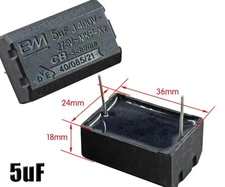 Image of 5uF 275V AC 400V DC MKP-X2 BOXTYPE INDUCTION COOKER CAPACITOR