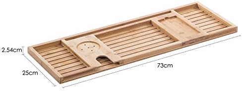 woodluv Luxurious Bamboo Bath Caddy Bridge With a Slot For iPad, Kindle,Towel, Candle, Phone, Wine Glass Holder and Soap