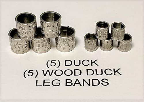 Decoy Outdoors 10 (Ten Bands) - (5) Duck Leg Bands and (5) Wood Duck Leg Bands, Add to Your Duck