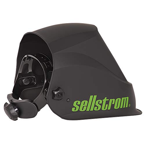 Sellstrom Welding Helmet, S26200 - Advantage Plus Series With Adf, Lightweight, Ergonomic, Nylon Shell, Blue Lens Technology, Weld And Grind Modes, Black And Green 3.54" X 1.57" View Size #TOP4