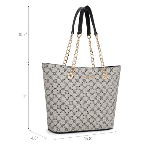 Image of Handbags for Women Chain Shoulder Vegan Leather Tote Bag Top Handle Handbag