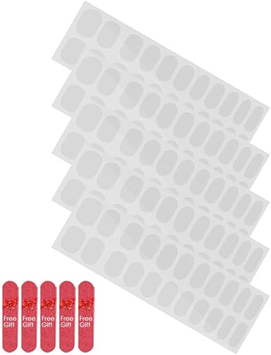 Miniatura 6 de FOMIYES 5 hojas de tiras de uñas de gel, calcomanías de uñas de gel semicuradas, envolturas de uñas transparentes con limas de uñas, tiras de