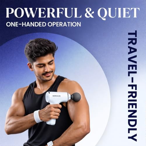 Image of Massage Gun for Body Pain Relief | Mini Massager Gun for Back Pain & Muscle Recovery | Portable Gun Massager for Deep Tissue Massage | Back Massager & Body Massage Gun (White)