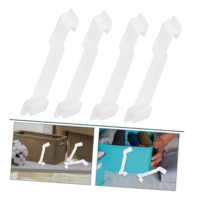4pcs Stackable Bin Support Clips for Storage Containers Plastic Clips for Organizing Bins at User-Friendly Aid for Neat and Tidy Spaces