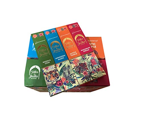 Incense - Assorted Tales of India - Masala Chai - Monsoon Magic - Maharani Dream - Mystic Temple - 4 Boxes x 15 g