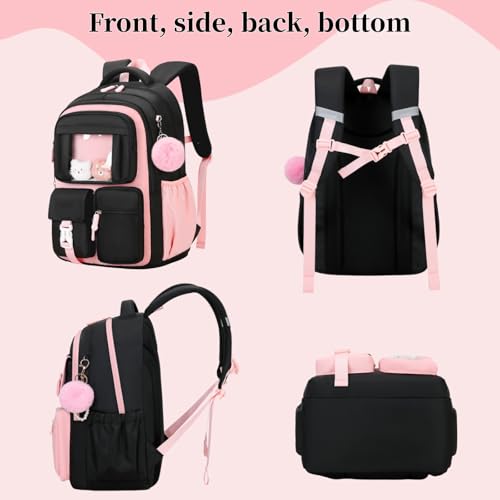 Image of Kids Backpack for Girls Girls Backpack for School | 17inch pink Backpack with Lunch Bag Pencil Case School Backpack for Elementary Preschool Middle School