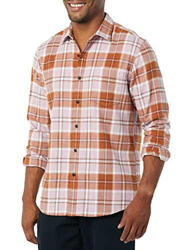 Amazon Essentials Men's Flannel Shirts Long Sleeve, Slim-Fit Button Down Plaid