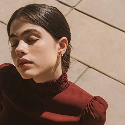 POTESSA Dangle Drop Earrings Teardrop Cubic Zirconia Crystal 18K Gold Plated Leverback Earrings for Women Wedding4