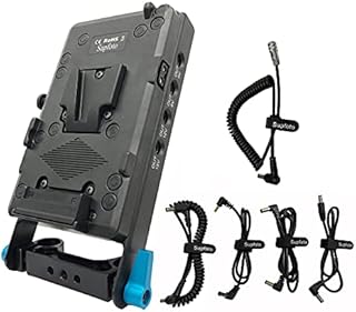 Supfoto V Mount Battery Plate for BMPCC 4K/6K 15mm Rod Mount V Lock Plate BMPCC Power Supply with D-Tap & USB Output 5.5 x 2.5mm DC Power Cable for BMPCC 6K/4K