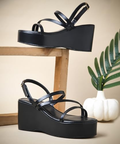 Image of JM LOOKS Stylish Multi Strap Wedge Sandals Offering A High Platform Base For Enhanced Height And Stabilit