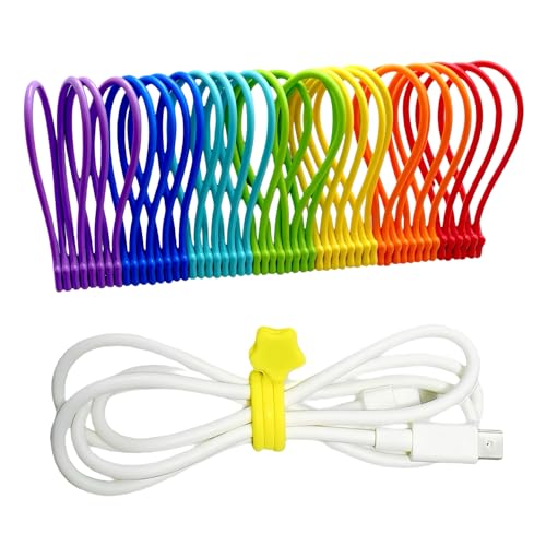 Fironst Reusable Silicone Magnetic Cable Ties, 28 Pack 7.48'' Magnetic