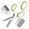 Herb Scissors, X-Chef Multipurpose 5 Blade Kitchen Herb Shears Herb Cutter with Safety Cover and Cleaning Comb for Chopping Basil Chive Parsley (Green) #5