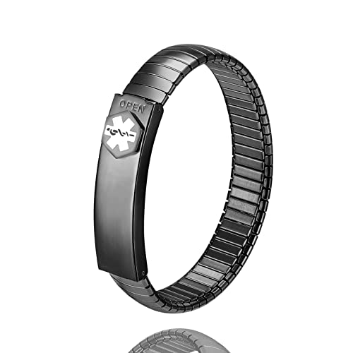 EnerCoppeX Alerte médicale SOS - Bracelet médical en acier inoxydable - Pour tous les voyageurs et tous les jours en cas d'urgence, 7.48 inches Cover