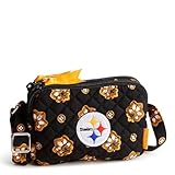 Vera Bradley Damen Baumwolle, NFL, Klein, Stadion, Mehrere Teams Erhältlich Umhängetasche, Pittsburghsteelersonblack/Yellowbandana