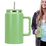 Qmisify Edelstahl, 1280 ml, Isolierbecher mit Henkel, Isolierbecher für hohe Kapazität, isolierter Becher, 50 oz, Kaffeebecher, Kalthaltebecher, hohe Kapazität, mit Deckel für Kaffee
