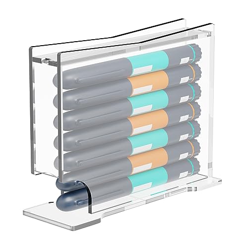Beautyflier Insulin Pen Storage Box, Insulin Pen Holder Organizer Case, Lightweight, Space Saving, Insulin Pen Not Included (Acrylic, 1PCS)