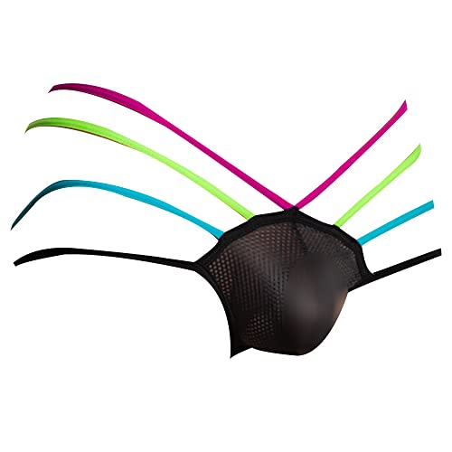 Kyle Mens Sexy Multi String Thong Mesh Design G-String See Through Jockstrap Pouch Enhancing Bikini Brief Underwear