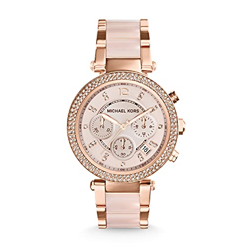 Michael Kors Montre Quartz Femme 39.00mm avec Cadran Rose analogique et Bracelet...