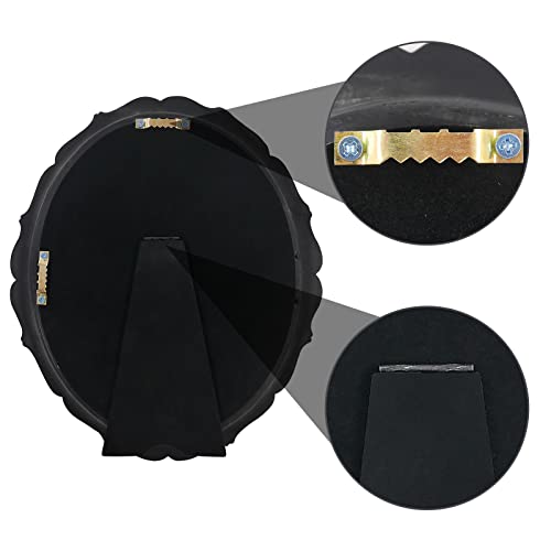 Iamoy Gothic Decor,Wall Mounted Mirror, Vintage Style Oval Mirror, 10.5 By 12.5 Inches, Black #TOP2