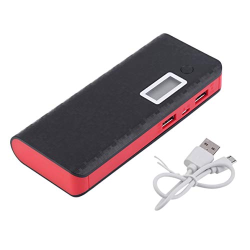 Sunnyflowk 50000mAh Dual USB Digital Screen Display Mobile Phone External Power Bank Battery Power Supply Charger For i phone (black red)