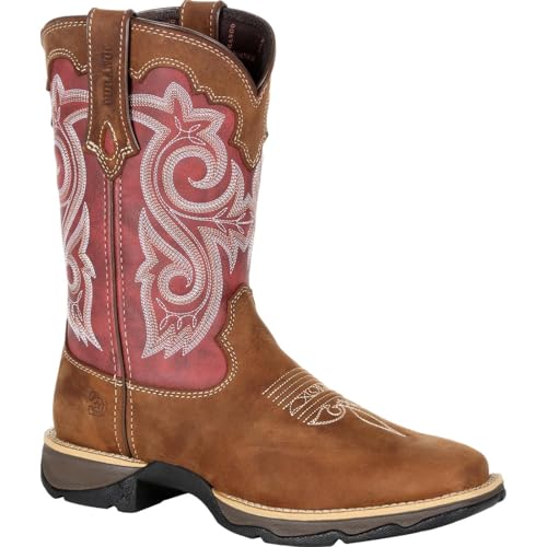 Durango Women's Rebel 10" Boot, Briar Brown and Rusty Red, 10