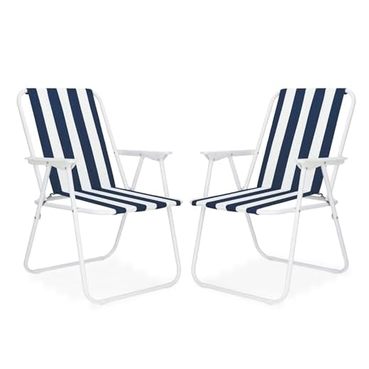 SPRINGOS Lot de 2 chaises de camping pliantes avec accoudoirs