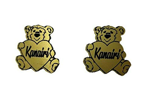 Personalized Matching Teddy Bear Necklace With Gold Chain and Post Stud Earrings Set Name Plate Custom Name Nameplate Script Name Laser Cut, Diamond Look, Made To Order Any Name - Dazzling and Stunning!3