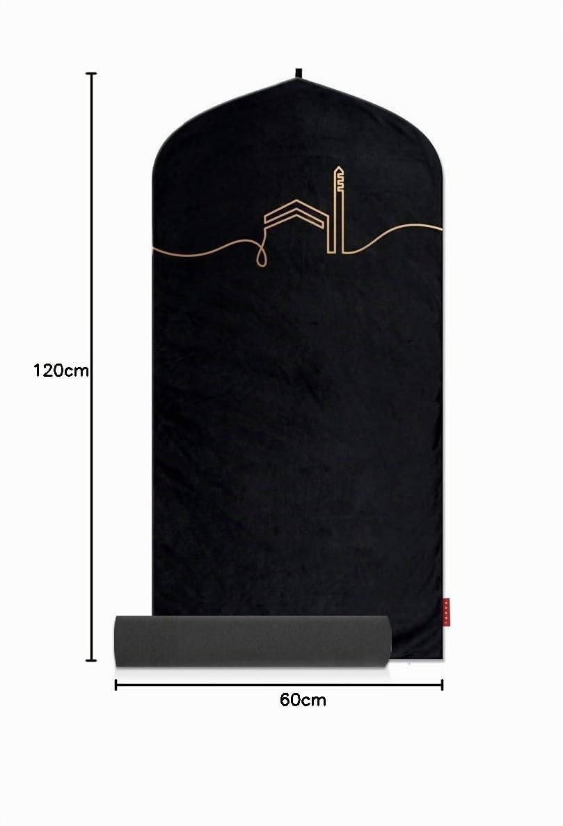 TAKVA EasiClean™ Kaaba Collection Tapis de prière d'intérieur rembourré en mousse à mémoire de forme pour musulmane