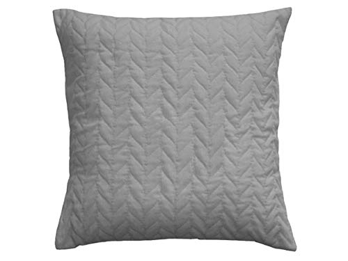 Barceló - Housse de Coussin Jacquard Espiga - 50 x 50 cm - Blanc Gris Cover