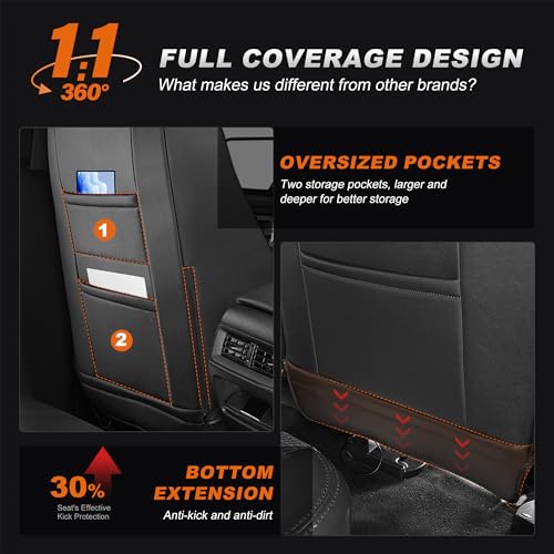 Image of AOMSAZTO Custom Fit Car Seat Covers for Honda HRV Sport,LX 2023 2024 2025 2026 -Full Set Faux Leather Black&Gray