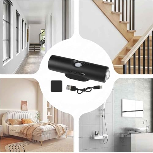 Image of GITGRNTH 2 PCS Black RGB LED Indoor Wall Light with Motion Sensor, Rechargeable Up Down Light with Automatic Color Changing | Modern 2 Way RGB Wall Lamp for Home, Bedroom, Living Room, Corridor