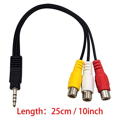 image for Maxhood Poyiccot 3.5mm to RCA Audio Splitter AV Cable, 3.5mm Male Plug