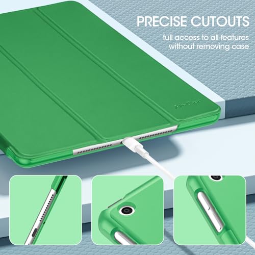 Image of ProCase for iPad 9th / 8th / 7th Generation Case 10.2 Inch (2021 /2020 /2019 Release), 10.2 iPad Case 9th / 8th / 7th Gen Cover, Slim Smart Cover with Translucent Hard Shell Back -Green