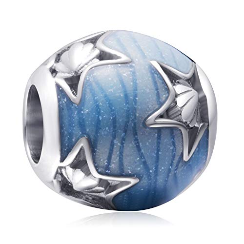 Sea Turtle Charms Ocean Animal Charm 925 Sterling Silver Octopus Dolphin Starfish Beads Hawaii Summer Tropical Marine Life Charm For Women Gift (Sea Shell Beads) #TOP24