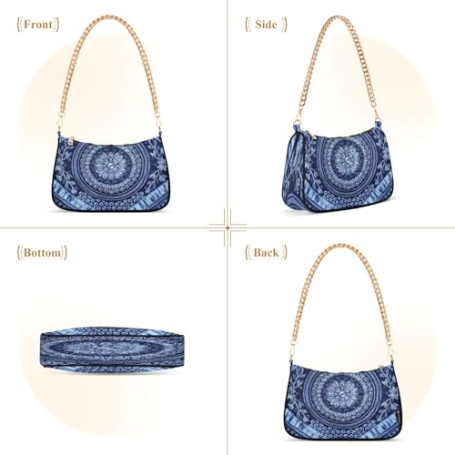 Image of Shoulder Bags for Women Flower Floral Hobo Tote Handbag Small Clutch Purse with Zipper Closure