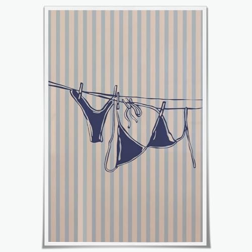 Bikini Wall Art Canvas Print 12x18 Coastal Beach Decor