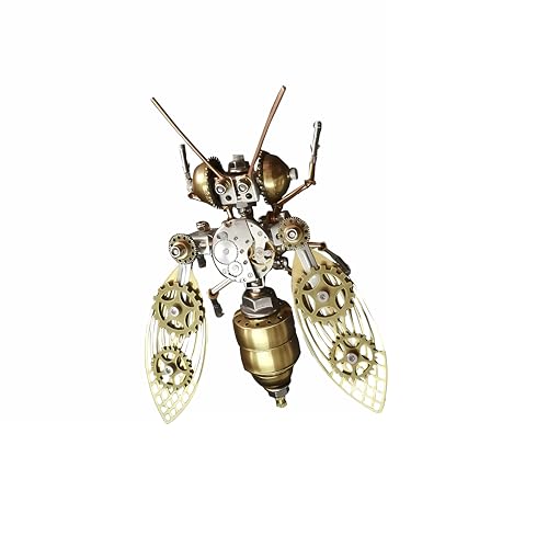 Mechanical Metal DIY 3D Bumblebee Model Kits Puzzle for Adults Insect Brass Puzzle Steampunk Electric Mechanical, Assembly DIY Gift Craft Hobby for Men (Bumblebee)