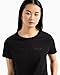 Armani Exchange Women's Regular Fit Monochromatic Signature Logo Tee, Black, Medium