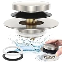 Tappo Di Scarico Universale Per Vasca Da Bagno Hidrop – Oro Spazzolato – Sistema Pop-up A Pressione – Sostituisce Lift And Turn E Tip-Toe