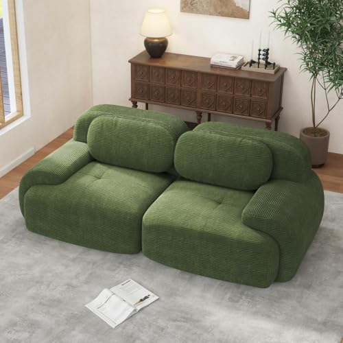 Image of Corduroy Modular Sectional Sofa, Oversized Cloud Couches for Living Room