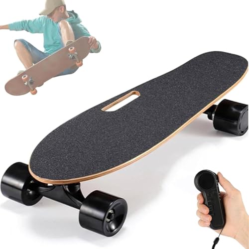 NYANS - NYANS Skateboard Électrique avec Télécommande, Moteur 350W, 3 Modes De Vitesse, Vitesse Maximale 20 km/h, Plateau 7 Plis, Parfait pour Les Débutants Et Les Ados.