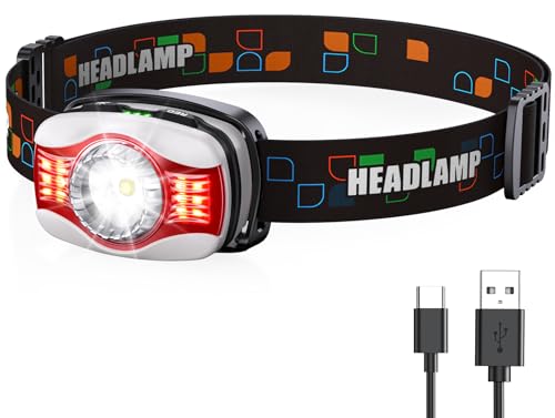Glangeh Lampe Frontale LED 6 Modes, Rechargeable & Réglable